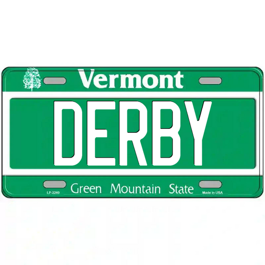 Derby Vermont Metal Sign