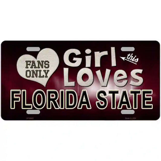 This Girl Loves Florida State Fans Only Metal Sign