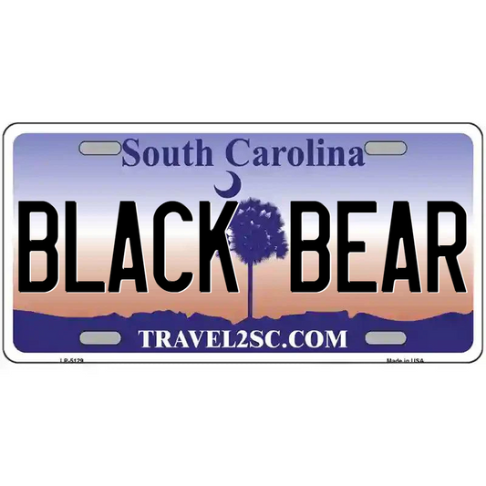 Black Bear South Carolina Metal Sign