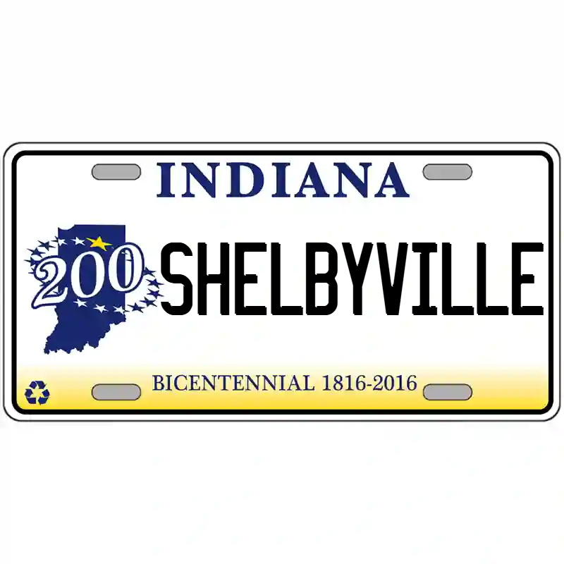 Shelbyville Indiana Bicentennial Metal Sign