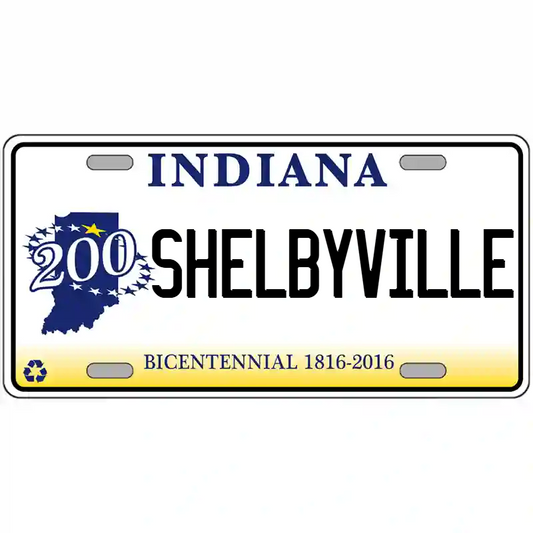 Shelbyville Indiana Bicentennial Metal Sign