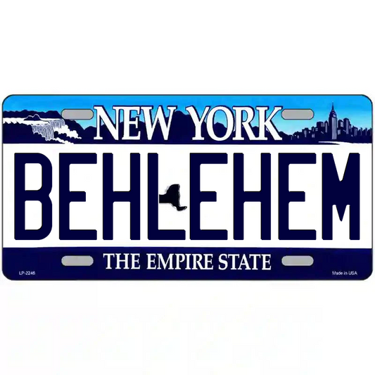 Bethlehem New York Blue  Metal Sign