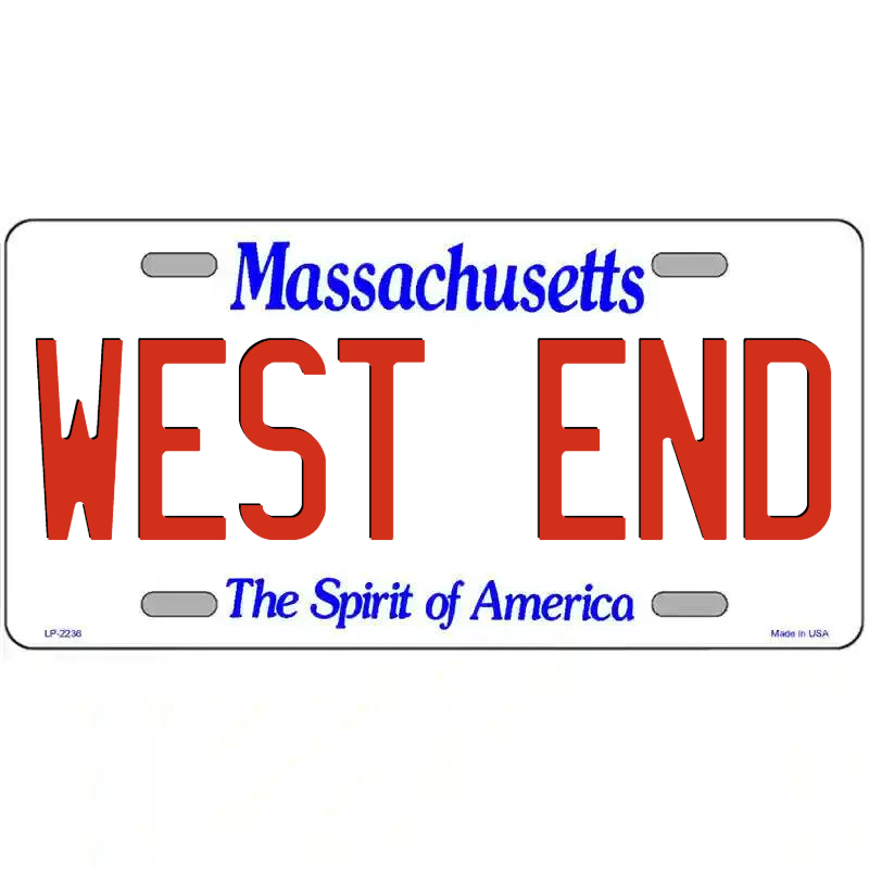 West End Massachusetts Metal Sign