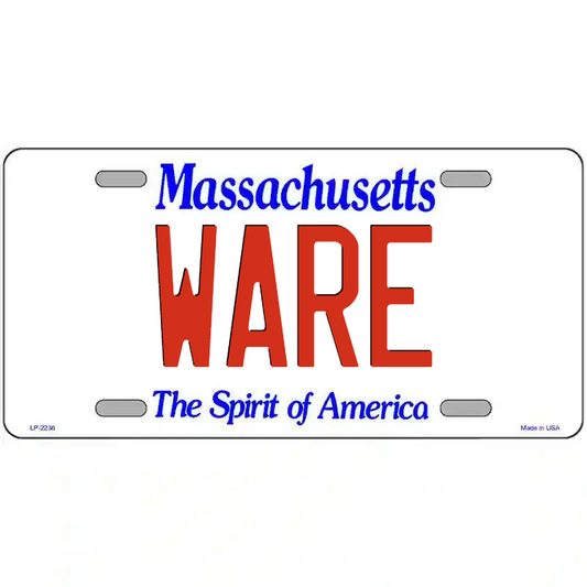 Ware Massachusetts Metal Sign