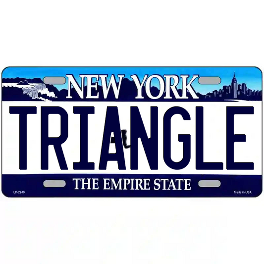 Triangle New York Blue Metal Sign