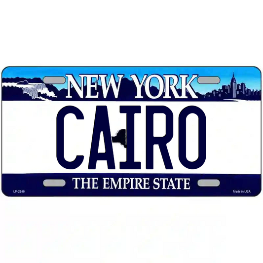 Cairo New York Blue Metal Sign