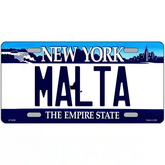 Malta New York Blue Metal Sign
