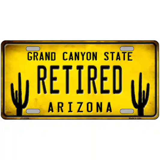 Retired Arizona Cactus Metal Sign