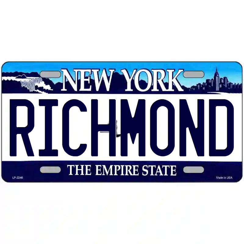 Richmond New York Blue Metal Sign