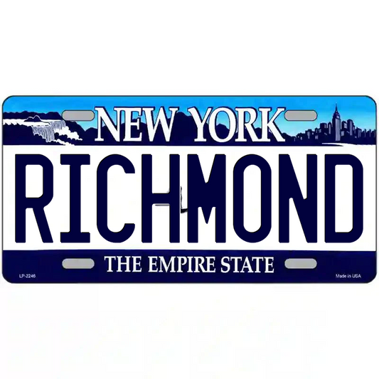 Richmond New York Blue Metal Sign
