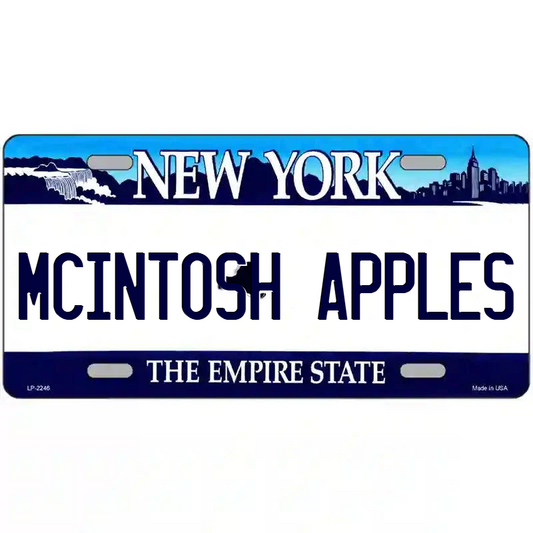 McIntosh Apples New York Blue Metal Sign