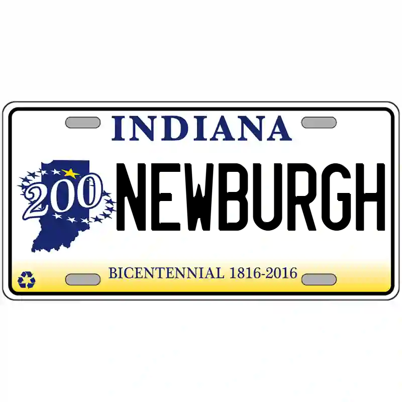 Newburgh Indiana Bicentennial Metal Sign