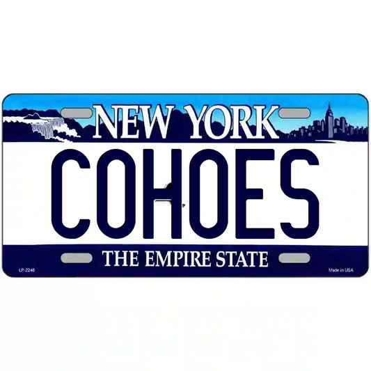 Cohoes New York Blue Metal Sign