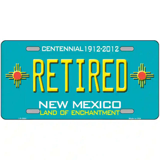Retired New Mexico Teal Metal Sign