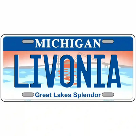 Livonia Michigan Great Lakes Metal Sign