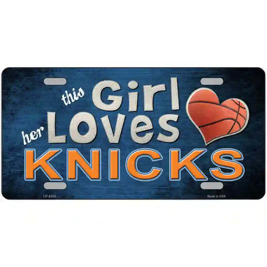 This Girl Loves Her Knicks Metal Sign