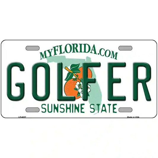 Golfer Florida Metal Sign