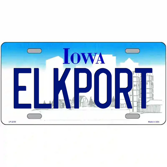 Elkport Iowa Metal Sign