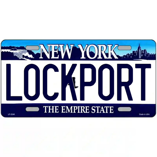 Lockport New York Blue Metal Sign