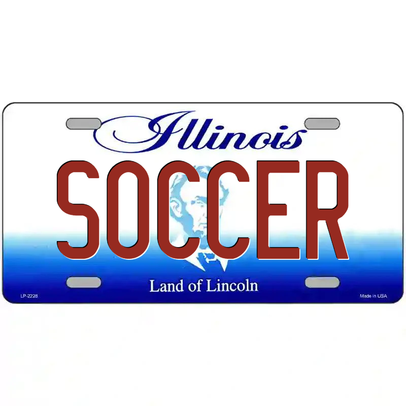 Soccer Illinois Metal Sign