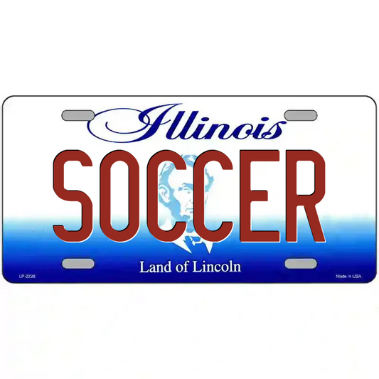 Soccer Illinois Metal Sign