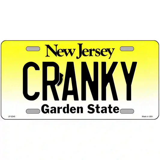 Cranky New Jersey Metal Sign