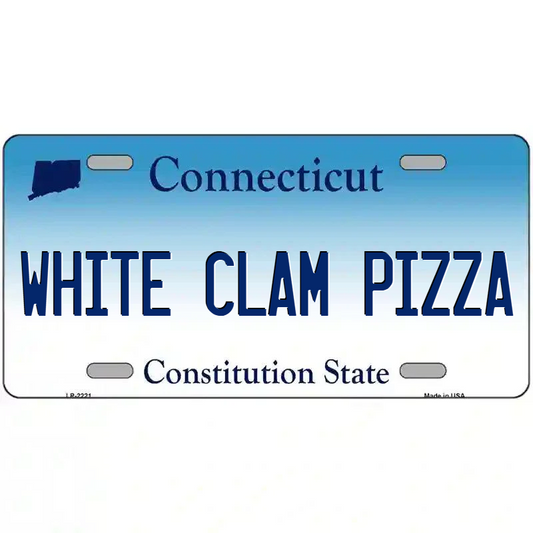 White Clam Pizza Connecticut Metal Sign