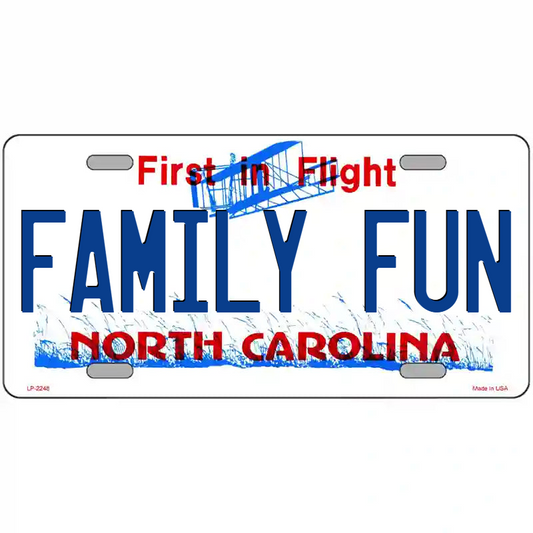 Family Fun North Carolina Metal Sign