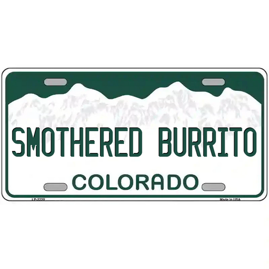 Smothered Burrito Colorado Metal Sign