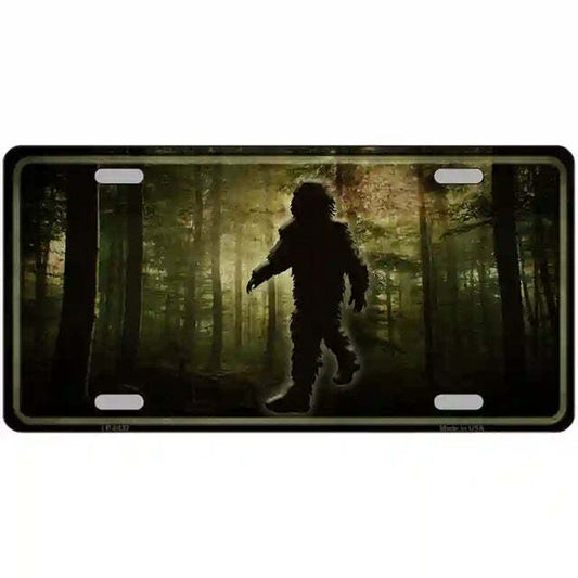 Bigfoot in the Woods Metal Sign