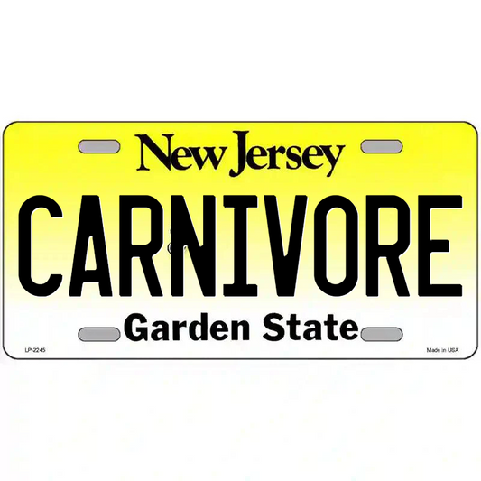 Carnivore New Jersey Metal Sign