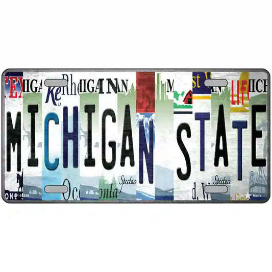 Michigan State Strip Art Metal Sign