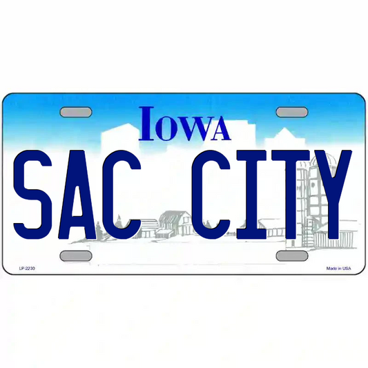 Sac City Iowa Metal Sign