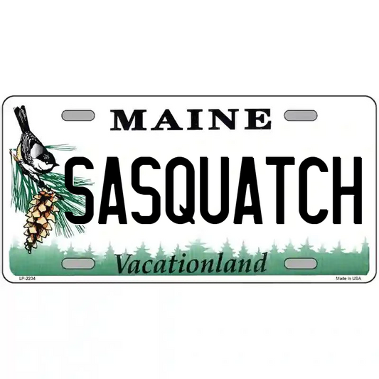 Sasquatch Maine Metal Sign