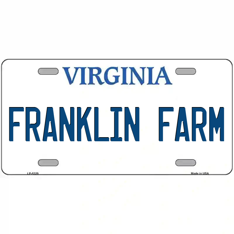 Franklin Farm Virginia Metal Sign