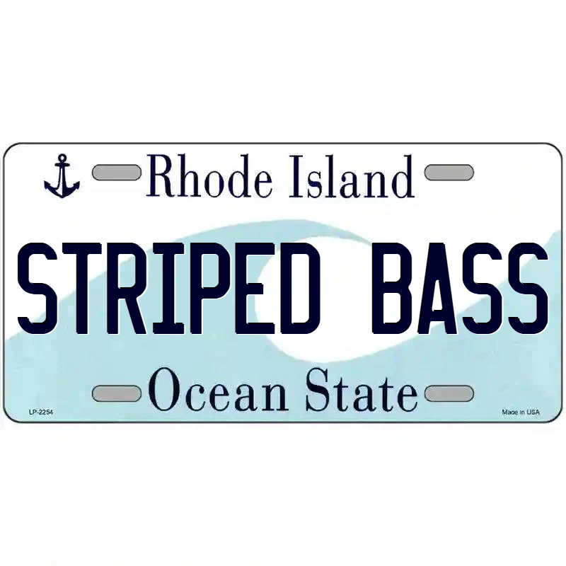 Striped Bass Rhode Island Metal Sign