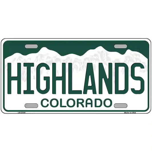 Highlands Colorado Metal Sign