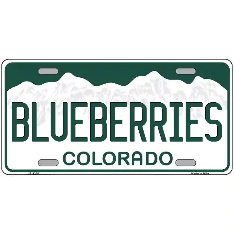 Blueberries Colorado Metal Sign