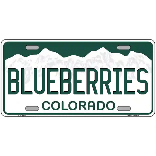 Blueberries Colorado Metal Sign