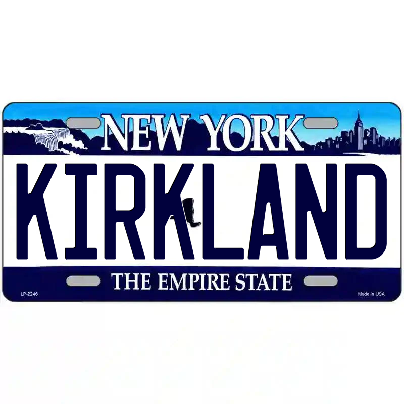 Kirkland New York Blue Metal Sign
