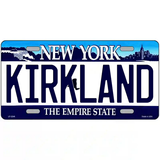 Kirkland New York Blue Metal Sign