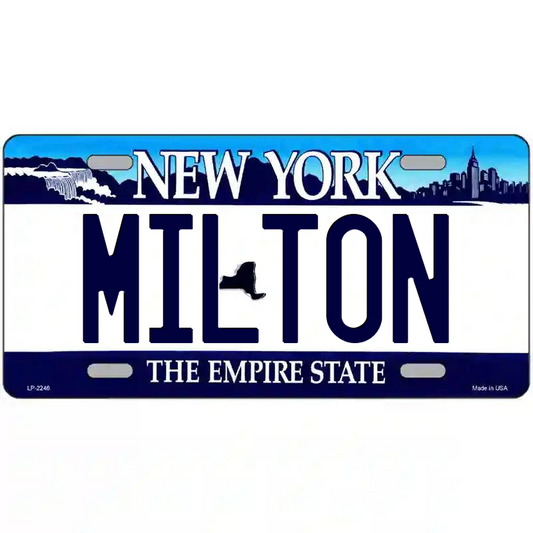 Milton New York Blue Metal Sign