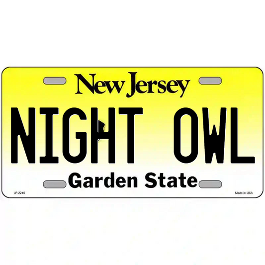 Night Owl New Jersey Metal Sign