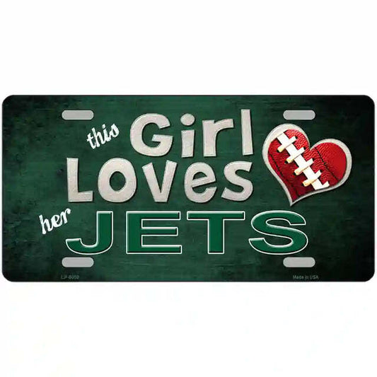 This Girl Loves Her Jets Metal Sign