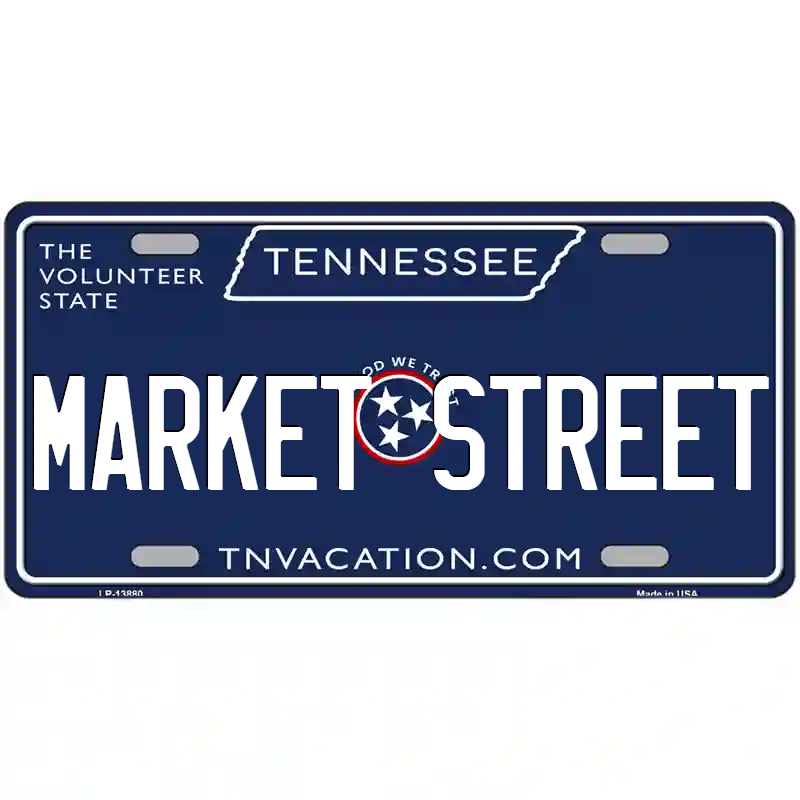 Market Street Tennessee Blue Metal Sign