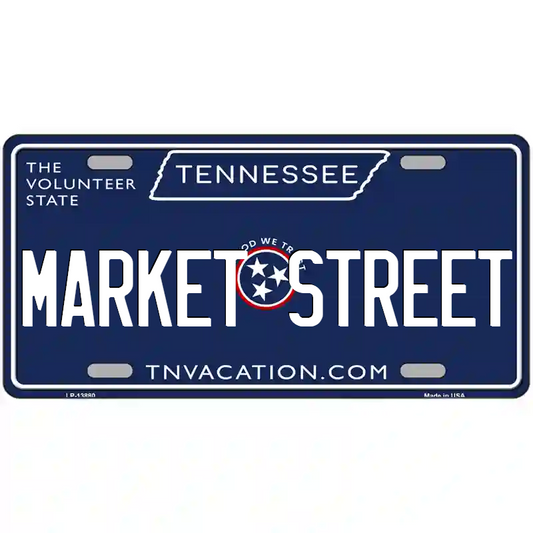 Market Street Tennessee Blue Metal Sign