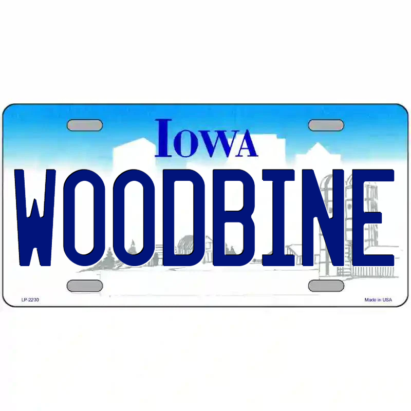 Woodbine Iowa Metal Sign