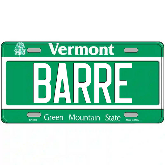 Barre Vermont Metal Sign