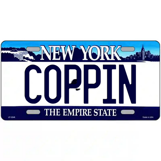 Coppin' New York Blue Metal Sign