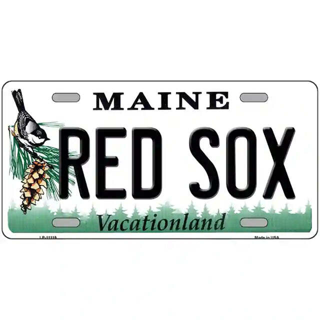 Red Sox Maine Metal Sign